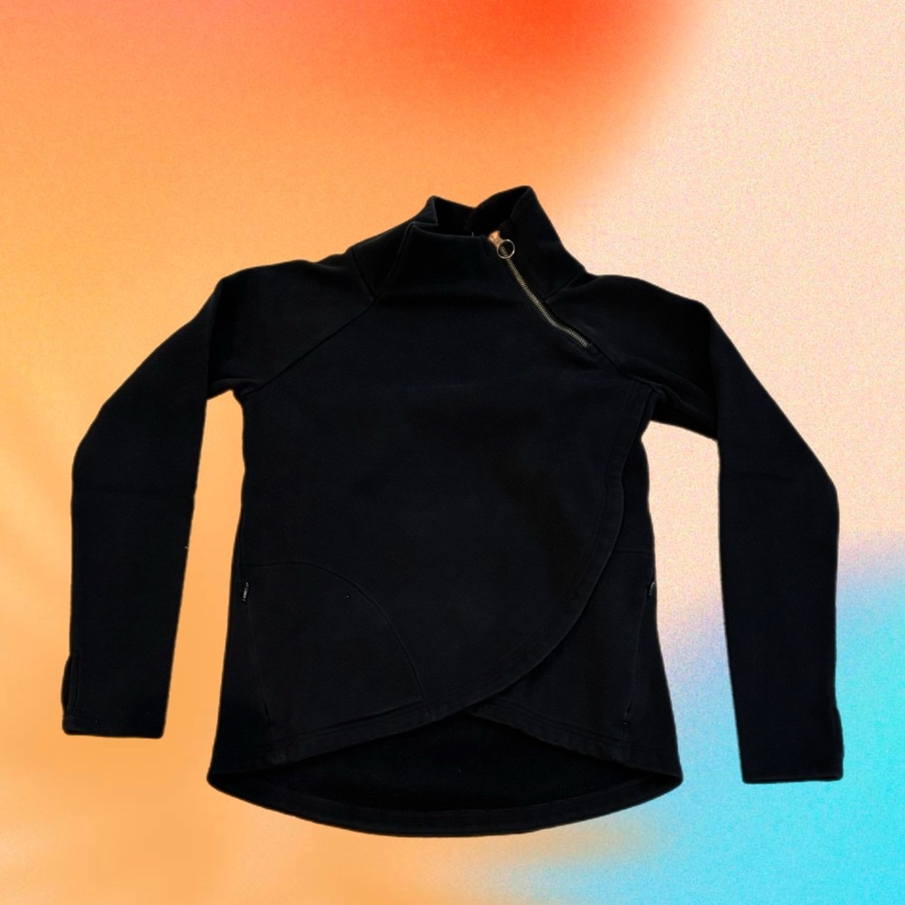 Athleta Women’s Black Asymmetrical Zip Sweater Size XXS